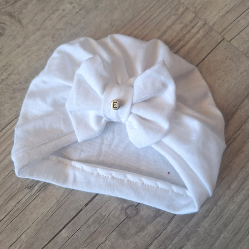 Turban nœud Initiale perle en jersey extensible 10 couleurs